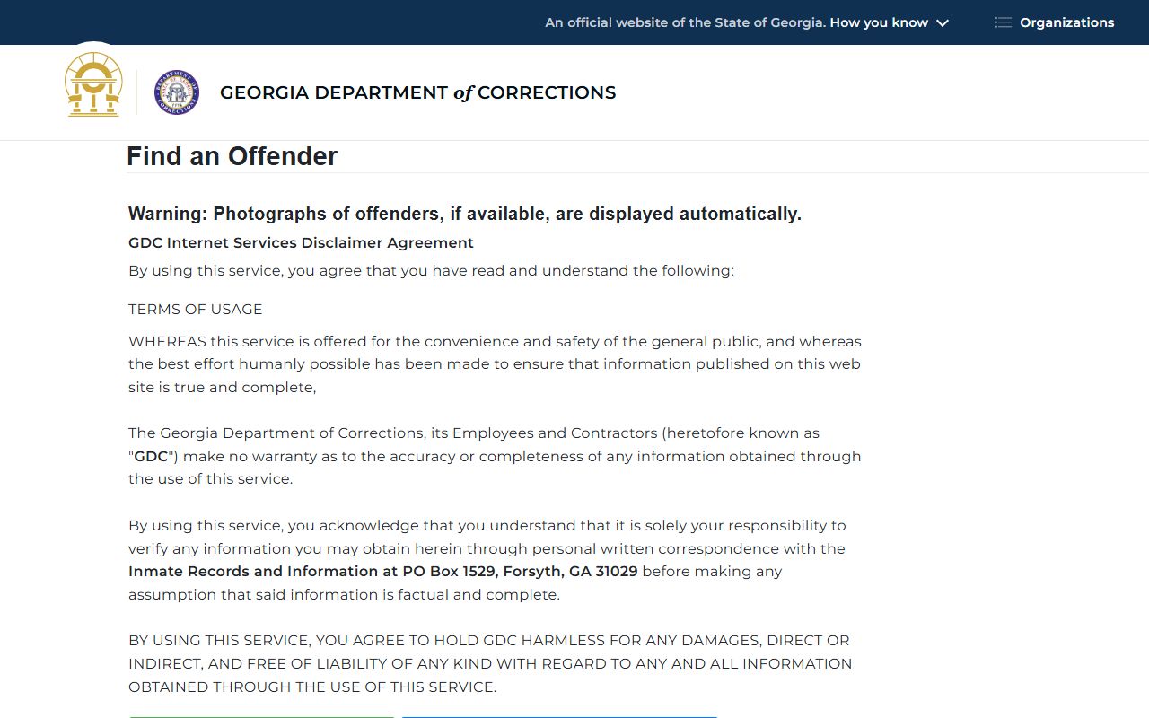 Appling County court charge records GDC offender query search
