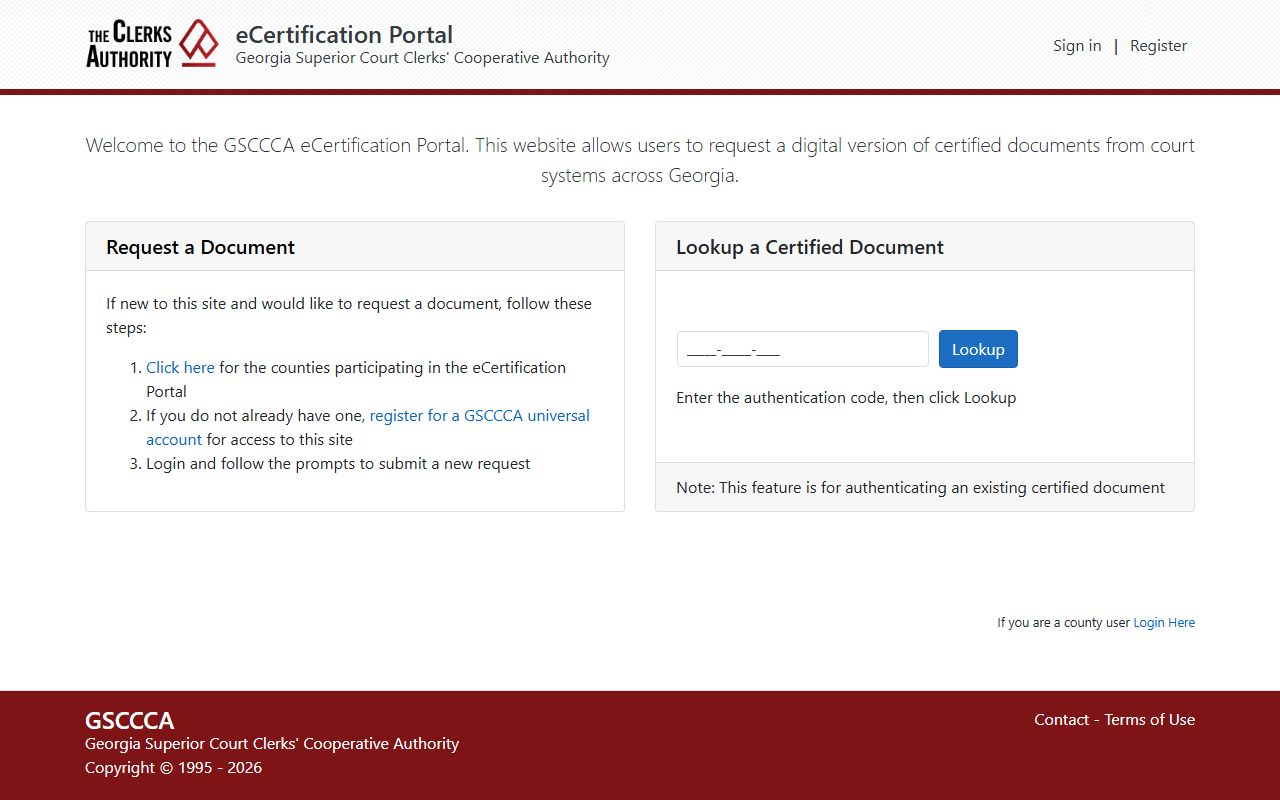Appling County court records GSCCCA e-certification