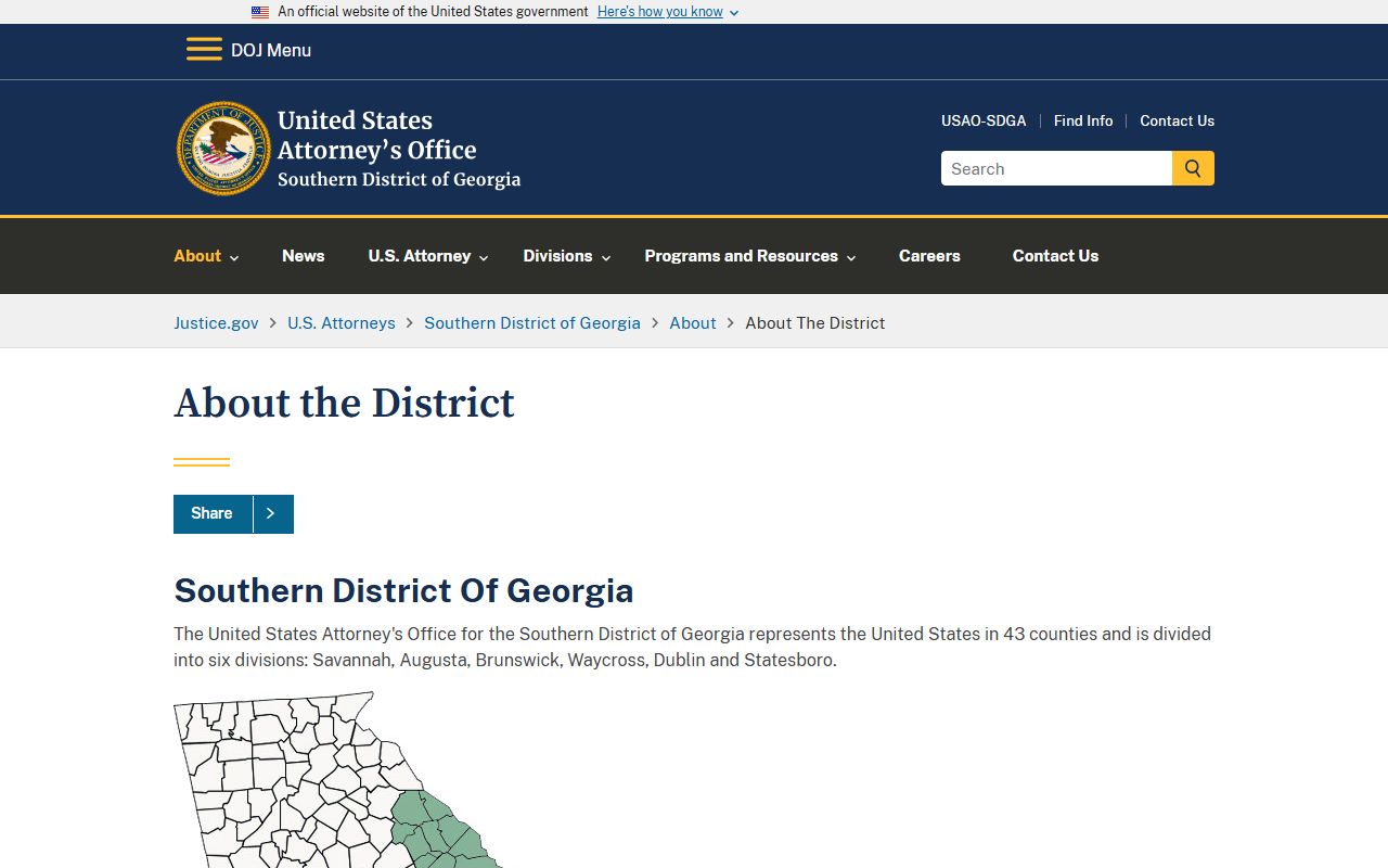 Appling County criminal court records U.S. Attorney Southern District