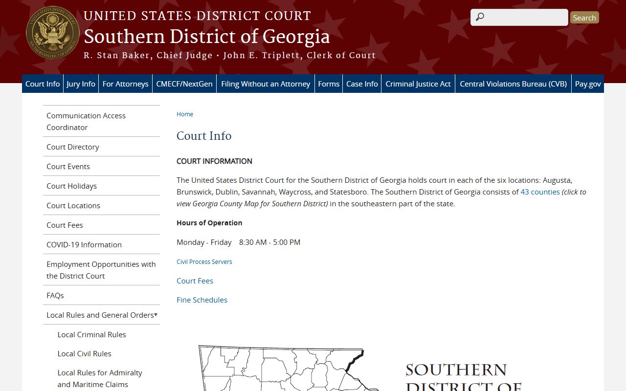 Appling County inmate records Southern District of Georgia court information