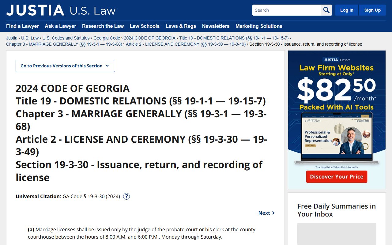 Appling County marriage records Georgia marriage license venue statute