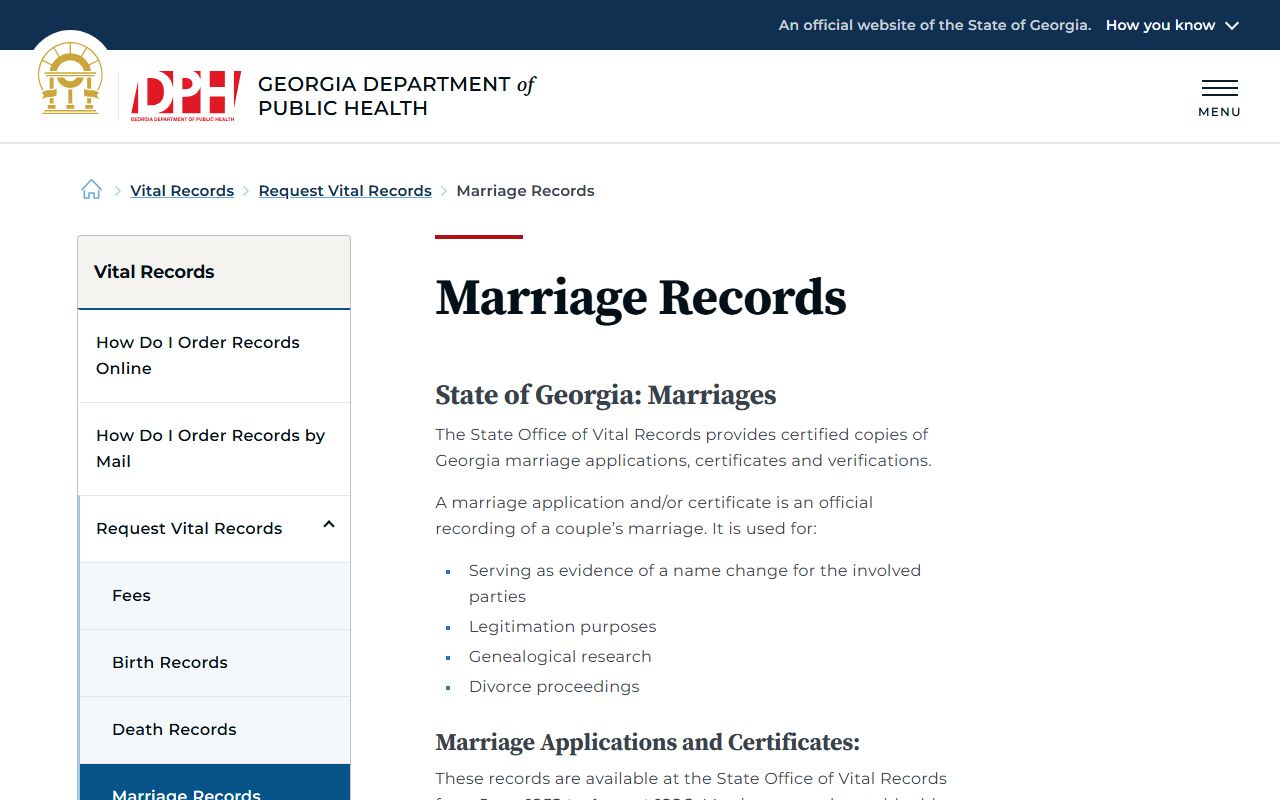 Appling County marriage records Georgia DPH certified copies