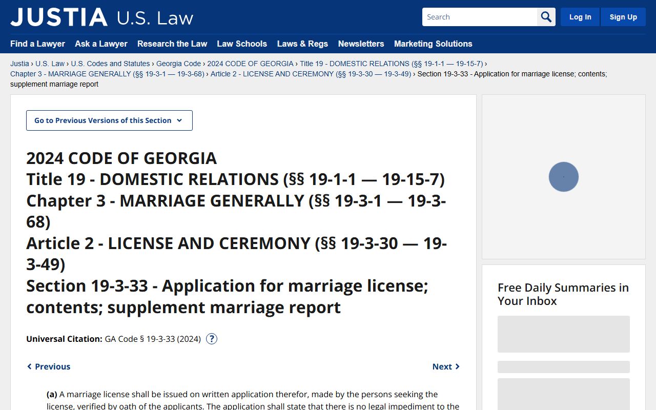 Appling County marriage records Georgia marriage application statute