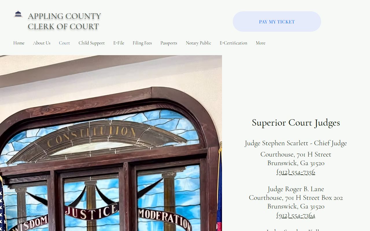 Appling County Superior Court judges and records page